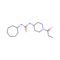 CCC(=O)N1CCC(NC(=O)NC2CCCCCC2)CC1 ZINC000064541133