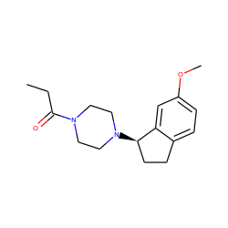 CCC(=O)N1CCN([C@@H]2CCc3ccc(OC)cc32)CC1 ZINC000013488631