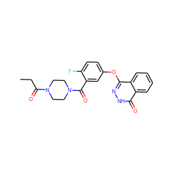 CCC(=O)N1CCN(C(=O)c2cc(Oc3n[nH]c(=O)c4ccccc34)ccc2F)CC1 ZINC000224686095