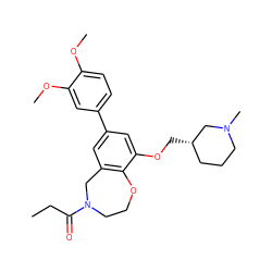 CCC(=O)N1CCOc2c(cc(-c3ccc(OC)c(OC)c3)cc2OC[C@H]2CCCN(C)C2)C1 ZINC000096024493