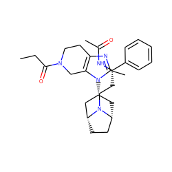 CCC(=O)N1CCc2nc(C)n([C@@H]3C[C@@H]4CC[C@H](C3)N4CC[C@H](NC(C)=O)c3ccccc3)c2C1 ZINC000101391261