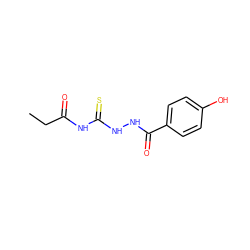 CCC(=O)NC(=S)NNC(=O)c1ccc(O)cc1 ZINC000004977058