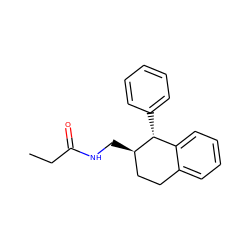 CCC(=O)NC[C@@H]1CCc2ccccc2[C@H]1c1ccccc1 ZINC001772599482