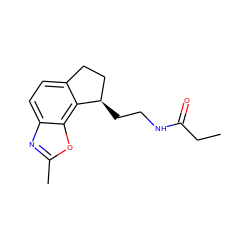 CCC(=O)NCC[C@@H]1CCc2ccc3nc(C)oc3c21 ZINC000043178896