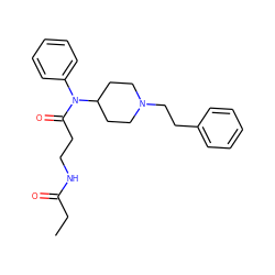 CCC(=O)NCCC(=O)N(c1ccccc1)C1CCN(CCc2ccccc2)CC1 ZINC000036216370