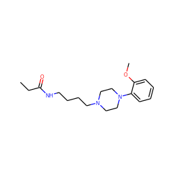 CCC(=O)NCCCCN1CCN(c2ccccc2OC)CC1 ZINC000095556757