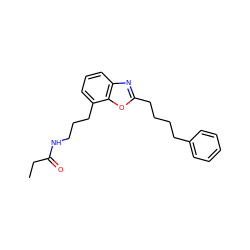 CCC(=O)NCCCc1cccc2nc(CCCCc3ccccc3)oc12 ZINC000027211461