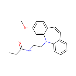 CCC(=O)NCCN1c2ccccc2C=Cc2ccc(OC)cc21 ZINC000013581670