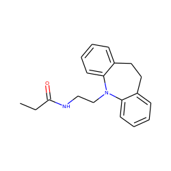 CCC(=O)NCCN1c2ccccc2CCc2ccccc21 ZINC000013581666