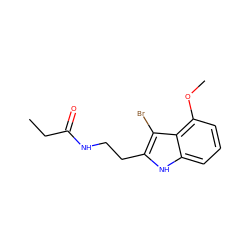 CCC(=O)NCCc1[nH]c2cccc(OC)c2c1Br ZINC000013863808