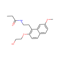 CCC(=O)NCCc1c(OCCO)ccc2ccc(OC)cc12 ZINC000026484514