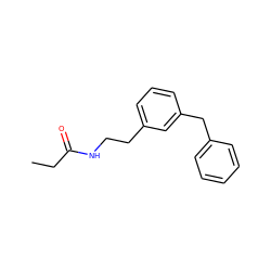 CCC(=O)NCCc1cccc(Cc2ccccc2)c1 ZINC000035075351