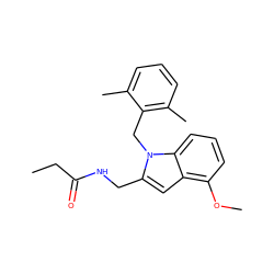 CCC(=O)NCc1cc2c(OC)cccc2n1Cc1c(C)cccc1C ZINC000013645597