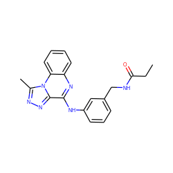 CCC(=O)NCc1cccc(Nc2nc3ccccc3n3c(C)nnc23)c1 ZINC001772578386