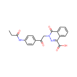 CCC(=O)Nc1ccc(C(=O)Cn2nc(C(=O)O)c3ccccc3c2=O)cc1 ZINC000003414086