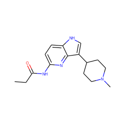 CCC(=O)Nc1ccc2[nH]cc(C3CCN(C)CC3)c2n1 ZINC000000023433