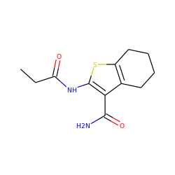 CCC(=O)Nc1sc2c(c1C(N)=O)CCCC2 ZINC000000297867