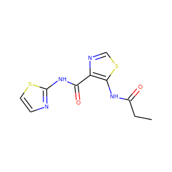 CCC(=O)Nc1scnc1C(=O)Nc1nccs1 ZINC000028126552