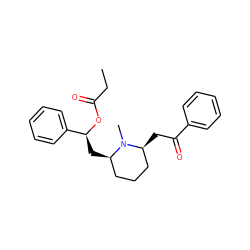 CCC(=O)O[C@@H](C[C@@H]1CCC[C@H](CC(=O)c2ccccc2)N1C)c1ccccc1 ZINC000045357320