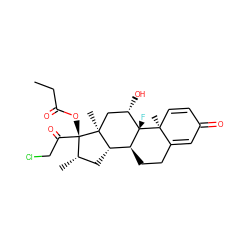 CCC(=O)O[C@]1(C(=O)CCl)[C@@H](C)C[C@H]2[C@@H]3CCC4=CC(=O)C=C[C@]4(C)[C@@]3(F)[C@@H](O)C[C@@]21C ZINC000003977767