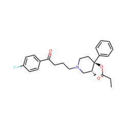 CCC(=O)O[C@]1(c2ccccc2)CCN(CCCC(=O)c2ccc(F)cc2)C[C@H]1C ZINC000029559244