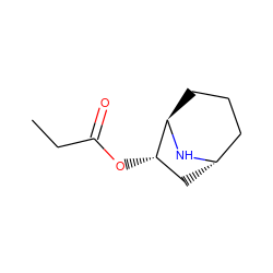 CCC(=O)O[C@H]1C[C@H]2CCC[C@H]1N2 ZINC000253770671