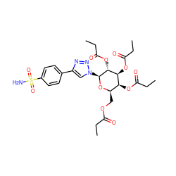 CCC(=O)OC[C@H]1O[C@@H](n2cc(-c3ccc(S(N)(=O)=O)cc3)nn2)[C@H](OC(=O)CC)[C@@H](OC(=O)CC)[C@H]1OC(=O)CC ZINC000103242288