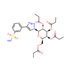 CCC(=O)OC[C@H]1O[C@@H](n2cc(-c3cccc(S(N)(=O)=O)c3)nn2)[C@H](OC(=O)CC)[C@@H](OC(=O)CC)[C@H]1OC(=O)CC ZINC000103242282