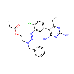 CCC(=O)OCCN(Cc1ccccc1)/N=N/c1cc(-c2c(N)nc(N)nc2CC)ccc1Cl ZINC000013863485