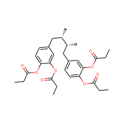 CCC(=O)Oc1ccc(C[C@H](C)[C@H](C)Cc2ccc(OC(=O)CC)c(OC(=O)CC)c2)cc1OC(=O)CC ZINC000026642544