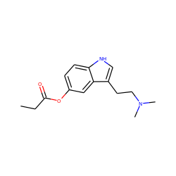 CCC(=O)Oc1ccc2[nH]cc(CCN(C)C)c2c1 ZINC000013745605