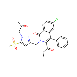 CCC(=O)c1c(-c2ccccc2)c2cc(Cl)ccc2c(=O)n1Cc1cc(S(C)(=O)=O)n(CC(C)=O)n1 ZINC000029061914