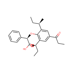 CCC(=O)c1cc([C@H](C)CC)c(O[C@@H](C(=O)O)c2ccccc2)c([C@H](C)CC)c1 ZINC000013646463