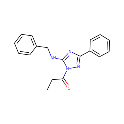 CCC(=O)n1nc(-c2ccccc2)nc1NCc1ccccc1 ZINC000000610174