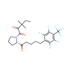 CCC(C)(C)C(=O)C(=O)N1CCC[C@H]1C(=O)CCCCc1c(F)c(F)c(C(F)(F)F)c(F)c1F ZINC000013475361