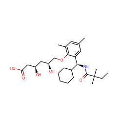 CCC(C)(C)C(=O)N[C@H](c1cc(C)cc(C)c1OC[C@@H](O)C[C@@H](O)CC(=O)O)C1CCCCC1 ZINC000013824714