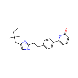 CCC(C)(C)Cc1c[nH]c(CCc2ccc(-c3cccc(=O)[nH]3)cc2)n1 ZINC000049072799