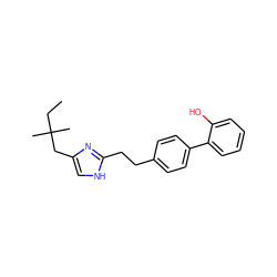 CCC(C)(C)Cc1c[nH]c(CCc2ccc(-c3ccccc3O)cc2)n1 ZINC000049067808