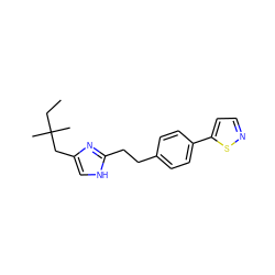 CCC(C)(C)Cc1c[nH]c(CCc2ccc(-c3ccns3)cc2)n1 ZINC000049110112