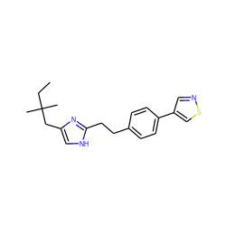 CCC(C)(C)Cc1c[nH]c(CCc2ccc(-c3cnsc3)cc2)n1 ZINC000049037626