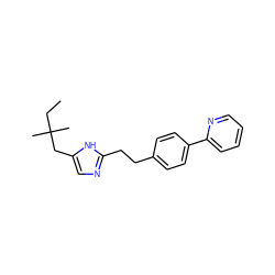 CCC(C)(C)Cc1cnc(CCc2ccc(-c3ccccn3)cc2)[nH]1 ZINC000049070819