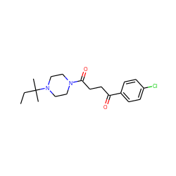 CCC(C)(C)N1CCN(C(=O)CCC(=O)c2ccc(Cl)cc2)CC1 ZINC000013561108