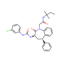 CCC(C)(C)NC(=O)CN1C(=O)[C@H](NC(=O)Nc2cccc(Cl)c2)C[C@H](c2ccccc2)c2ccccc21 ZINC000027214235