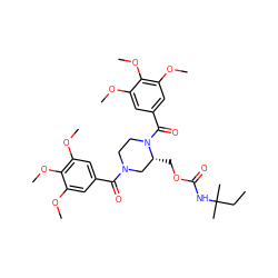 CCC(C)(C)NC(=O)OC[C@@H]1CN(C(=O)c2cc(OC)c(OC)c(OC)c2)CCN1C(=O)c1cc(OC)c(OC)c(OC)c1 ZINC000025962802