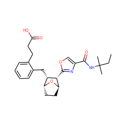 CCC(C)(C)NC(=O)c1coc([C@@H]2[C@H]3CC[C@@H](O3)[C@@H]2Cc2ccccc2CCC(=O)O)n1 ZINC000169366865