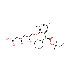 CCC(C)(C)OC(=O)[C@H](c1cc(C)cc(C)c1OC[C@@H](O)C[C@@H](O)CC(=O)O)C1CCCCC1 ZINC000026745143