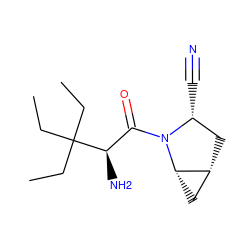 CCC(CC)(CC)[C@H](N)C(=O)N1[C@H](C#N)C[C@@H]2C[C@@H]21 ZINC000013648747