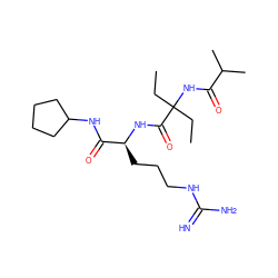 CCC(CC)(NC(=O)C(C)C)C(=O)N[C@@H](CCCNC(=N)N)C(=O)NC1CCCC1 ZINC000149775599