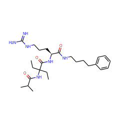 CCC(CC)(NC(=O)C(C)C)C(=O)N[C@@H](CCCNC(=N)N)C(=O)NCCCCc1ccccc1 ZINC000149779726