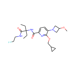 CCC(CC)(NC(=O)c1ccc(N2CC(OC)C2)c(OCC2CC2)n1)C(=O)NCCF ZINC000473170121